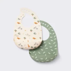 Silicone Bibs - 2pk - Animals/Cresents - Cloud Island™ -Cloud Island GUEST 9901afc6 c28c 437c 925d 1540c753d0cd