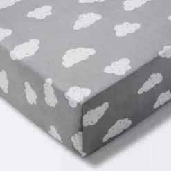 Crib Fitted Sheet Clouds - Cloud Island™ Gray -Cloud Island GUEST 9c26dfc1 2a52 45f2 8559 0a1019e94e4e