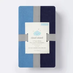 Fitted Playard Jersey Sheet - Cloud Island™ Navy & Blue 2pk -Cloud Island GUEST 9cb708df d5c8 4287 abcf 4eebaa921484