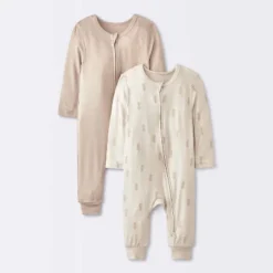 Baby 2pk Leaf So Very Soft Modal Blend Romper - Cloud Island™ Cream -Cloud Island GUEST a08f6fd2 2556 498a a9b1 3c3c70f9ca4a