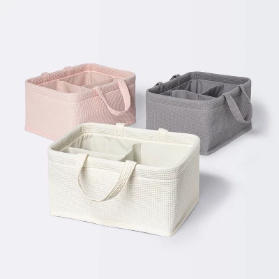 Waffle Weave Rectangular Diaper Caddy With Handles - Cloud Island™ 3 Waffle Weave Rectangular Diaper Caddy With Handles - Cloud Island™ - Image 3