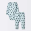 Baby 2pc Stars Wide Ribbed Top & Bottom Set - Cloud Island™ Blue