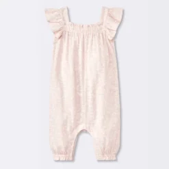 Baby Girls' Floral Modal Jersey Long Legged Romper - Cloud Island™ Pink -Cloud Island GUEST a8097ffe ca89 4781 a8f2 7f3b95099679