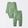 Baby Boys' 2pc Wide Ribbed Top & Bottom Set - Cloud Island™ Green