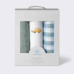 Muslin Swaddle Baby Blanket - Transportation - 3pk - Cloud Island™ -Cloud Island GUEST ad57871d 8708 48e1 81e0 f396becd09da