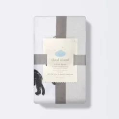 Fitted Jersey Crib Sheet 2pk - Cloud Island™ Two By Two Animals And Solid Gray -Cloud Island GUEST b2a3f054 da55 4266 838a 1628aecc45ef