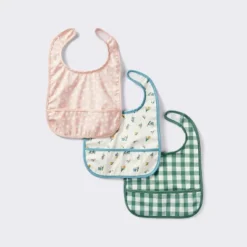 Water Resistant Bibs - 3pk - Floral/Checkerboard - Cloud Island™ -Cloud Island GUEST b2ffe655 4aec 48b6 9d32 bd433fe6c576