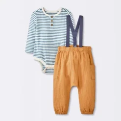 Baby Boys' 2pc Striped Suspender Top & Bottom Set - Cloud Island™ Blue -Cloud Island GUEST b5542bdc ef1d 4e45 9ce9 fe45df32b748