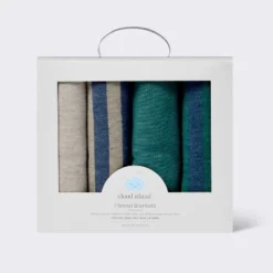 Flannel Baby Blankets - Cool Metallic - 4pk - Cloud Island™ -Cloud Island GUEST b589d781 c664 4d2b b110 d397d2a9b0ab