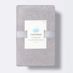 Polyester Rayon Fitted Crib Sheet - Solid Gray - Cloud Island™ -Cloud Island GUEST b5cc95ad 4e8b 4b2e 84c0 7c6333c470a8