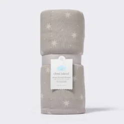 Rayon From Bamboo Jersey Quilted Blanket - Stars - Gray - Cloud Island™ -Cloud Island GUEST b6af7ffc b253 42a5 bfba ab28359afc59