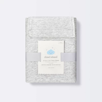 Fitted Jersey Crib Sheet Knit Heather Gray - Cloud Island™ Gray 4 Fitted Jersey Crib Sheet Knit Heather Gray - Cloud Island™ Gray - Image 4