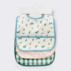 Water Resistant Bibs - 3pk - Floral/Checkerboard - Cloud Island™ -Cloud Island GUEST ba9a7360 04a4 4423 9e01 09621e5e602b