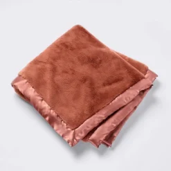 Solid Satin Edge Plush Baby Blanket - Russet Brown - Cloud Island™ -Cloud Island GUEST bc465225 1549 496c 8d01 4de762f3a295