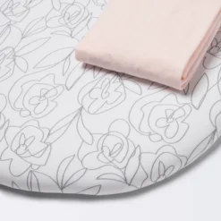 Jersey Bassinet Sheet 2pk - Cloud Island™ Floral And Solid Light Pink -Cloud Island GUEST c446510e 73ea 46f1 b42d 8934c0faa2c1