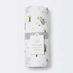 Jersey Knit Reversible Baby Blanket Jungle Animals - Cloud Island™ Gray/Green -Cloud Island GUEST d448c1e4 867d 49ad 8c3d cb33d3d5df8f