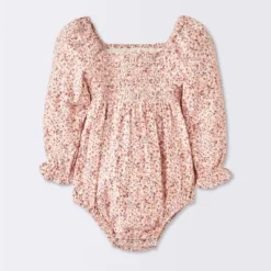 Baby Girls' Floral Smocked Romper - Cloud Island™ Pink 7 Baby Girls' Floral Smocked Romper - Cloud Island™ Pink -Cloud Island GUEST d5c4c681 cc30 497c 8ffa 86bbaa07ec98