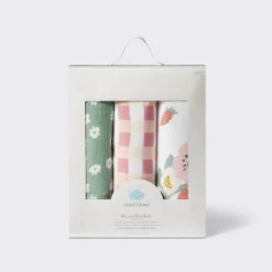 Muslin Swaddle Baby Blanket - Floral Gingham - 3pk - Cloud Island™ -Cloud Island GUEST dc5c9b9f 5f40 4544 8170 5f803e704612
