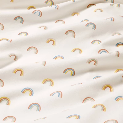 Cotton Fitted Crib Sheet - Rainbows - Cloud Island™ 2 Cotton Fitted Crib Sheet - Rainbows - Cloud Island™ - Image 2