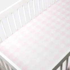 Polyester Rayon Jersey Fitted Crib Sheet - Cloud Island™ Pink Gingham -Cloud Island GUEST e1bb84df e4cf 4d71 859c 9dd52921d44e