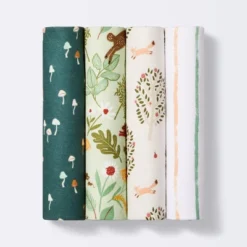 Flannel Baby Blanket Fauna - Green/White/Pink - 4pk - Cloud Island™ -Cloud Island GUEST e2d0a3c9 6a00 44cd 8ccb 46129dcc05eb