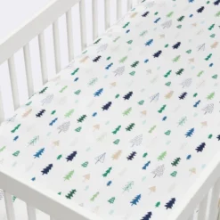 Crib Fitted Sheet Trees - Cloud Island™ - Blue