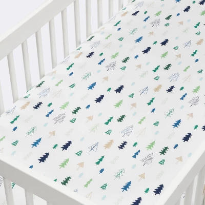 Crib Fitted Sheet Trees - Cloud Island™ - Blue 1 Crib Fitted Sheet Trees - Cloud Island™ - Blue