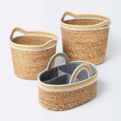 Natural Woven Round Storage Bin With Coiled Rope Handle - Cloud Island™ M 5 Natural Woven Round Storage Bin With Coiled Rope Handle - Cloud Island™ M -Cloud Island GUEST f2c0b681 df2b 4431 8e48 9cfc420789b9 1