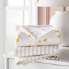 Flannel Swaddle Baby Blankets - Yellow Sun And Stripe - 2pk - Cloud Island™