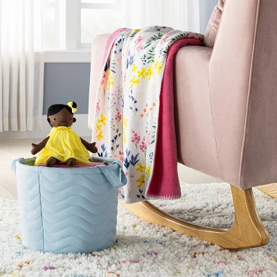 Quilted Fabric Medium Round Storage Basket - Cloud Island™ 1 Quilted Fabric Medium Round Storage Basket - Cloud Island™