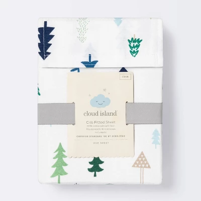 Crib Fitted Sheet Trees - Cloud Island™ - Blue 3 Crib Fitted Sheet Trees - Cloud Island™ - Blue - Image 3